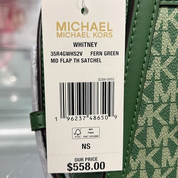 MICHAEL KORS
Whitney Medium Flap TH Satchel
Fern Green 
NWT - Picture 5 of 16